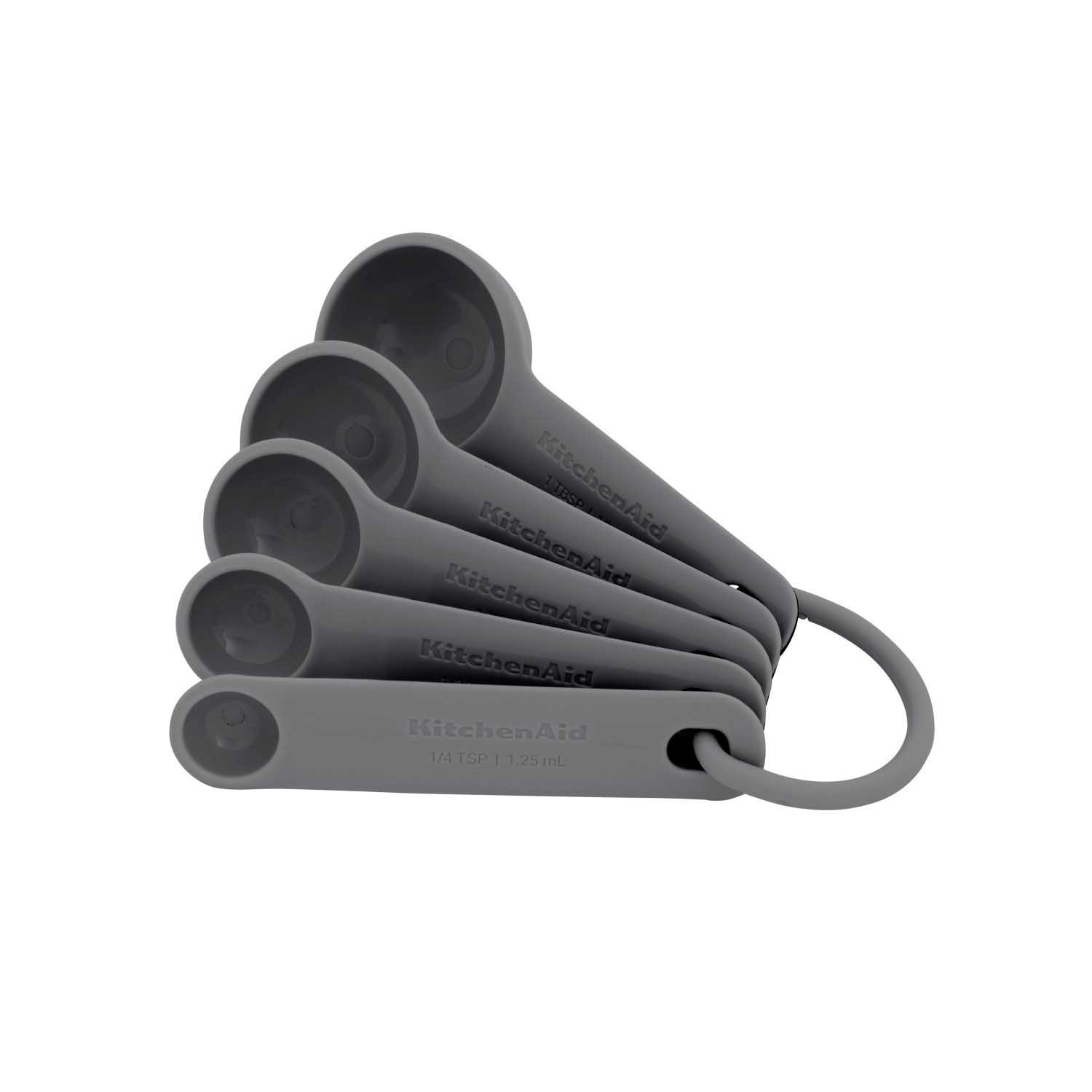KitchenAid Measuring Spoons Set of Five Charcoal Grey